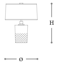 Dimensiones de la Lámpara de mesa Neroli Opera Italamp